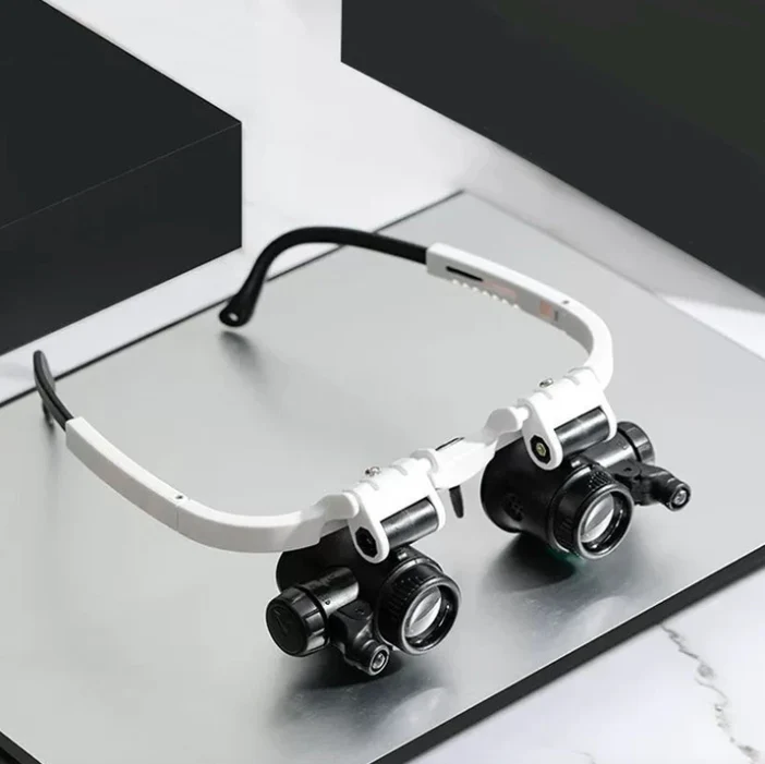 Adjustable LED magnifying glasses with 8x, 15x and 23x magnification for hobbies and precision work - Image 2