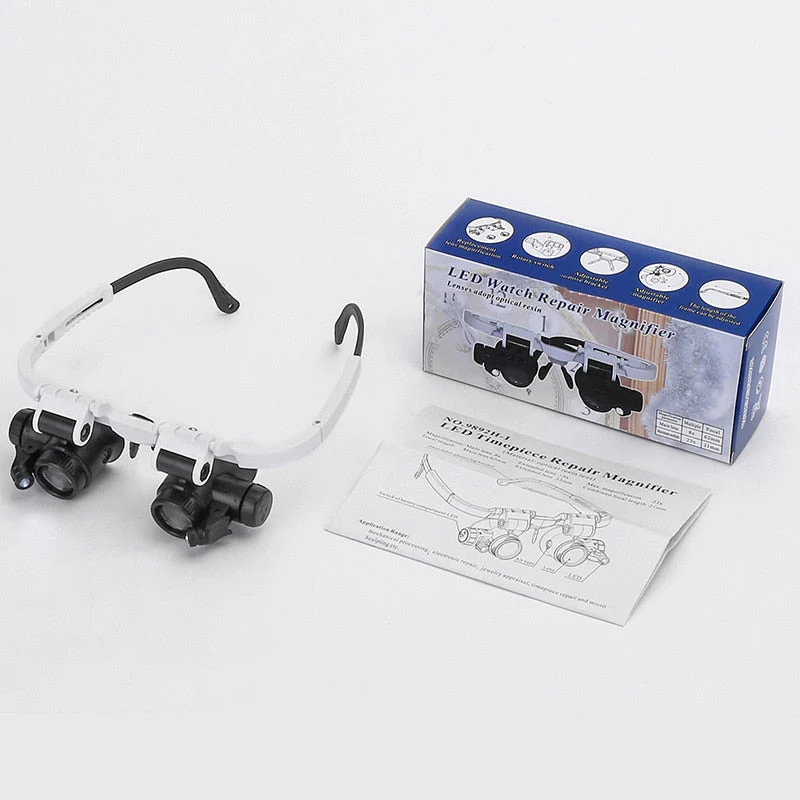 Adjustable LED magnifying glasses with 8x, 15x and 23x magnification for hobbies and precision work - Image 6