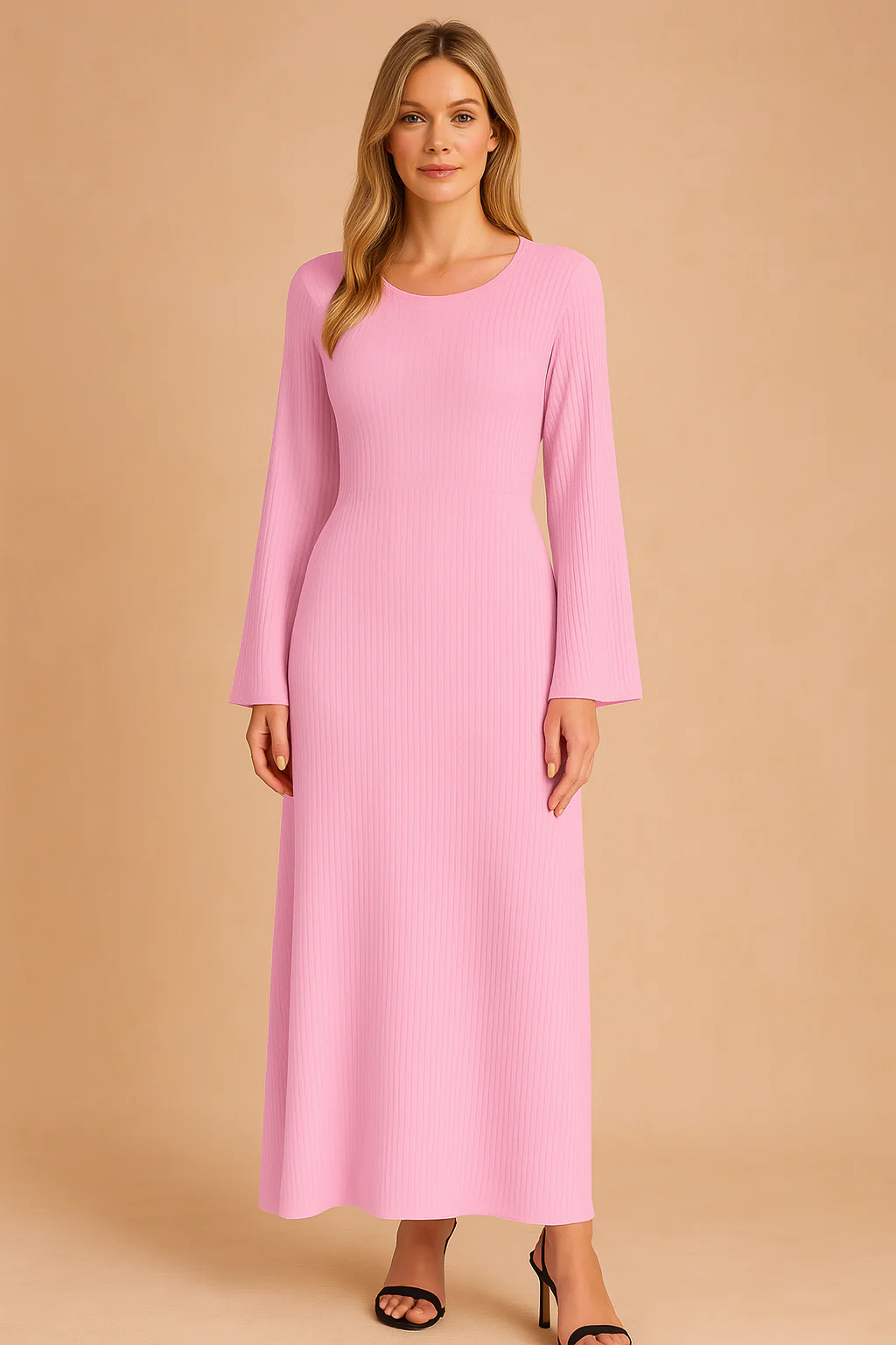 Allyson | Women's Long Puff Sleeve Sweater Dress - Image 6
