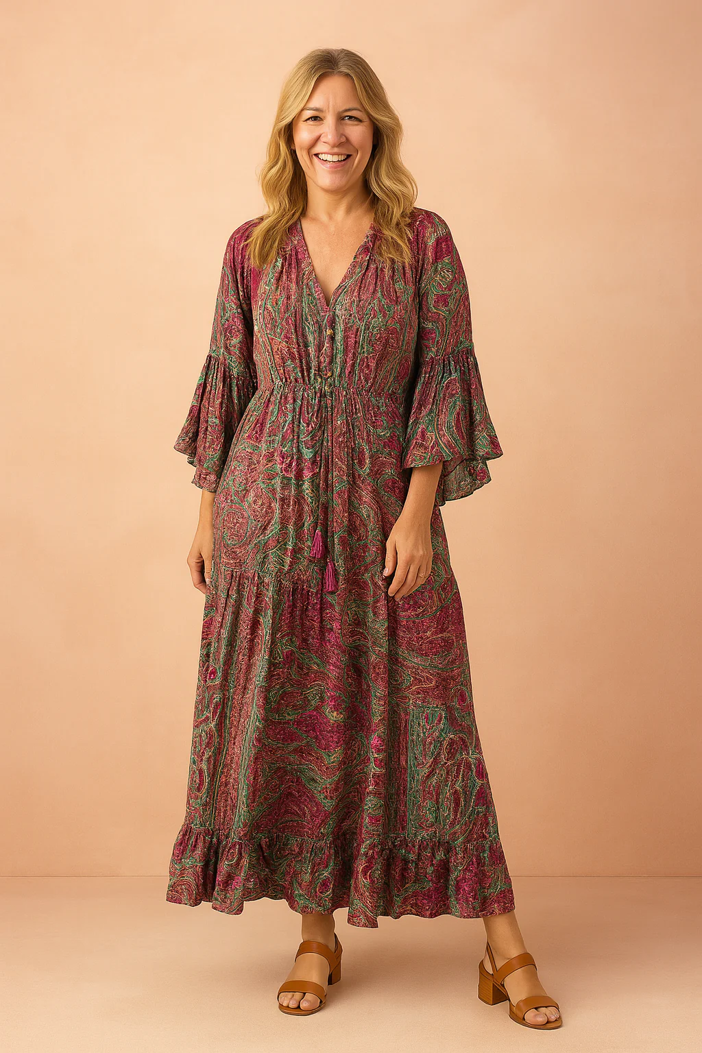 Anna | Flowy Boho Dress with Long Sleeves