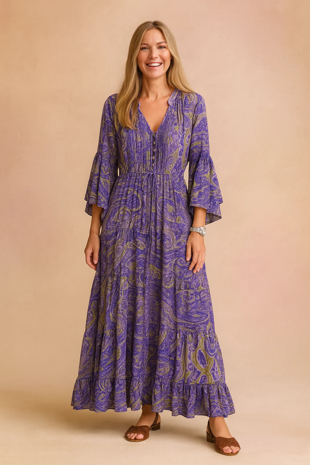 Anna | Flowy Boho Dress with Long Sleeves - Image 2