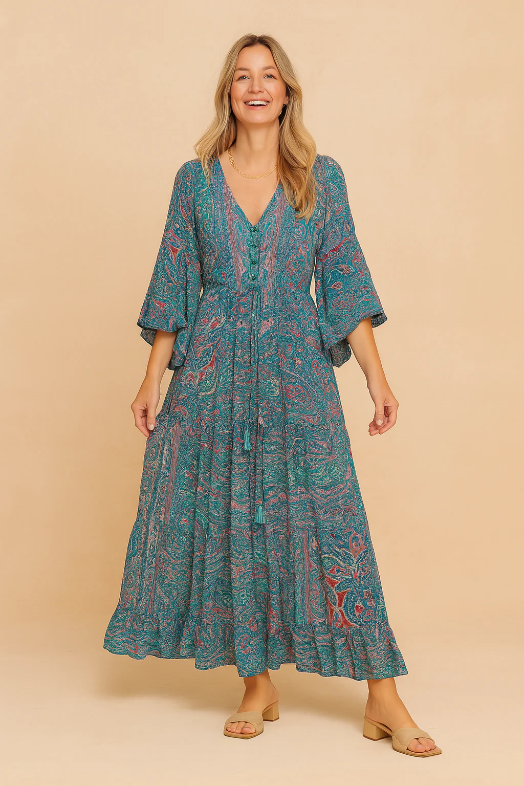 Anna | Flowy Boho Dress with Long Sleeves - Image 3