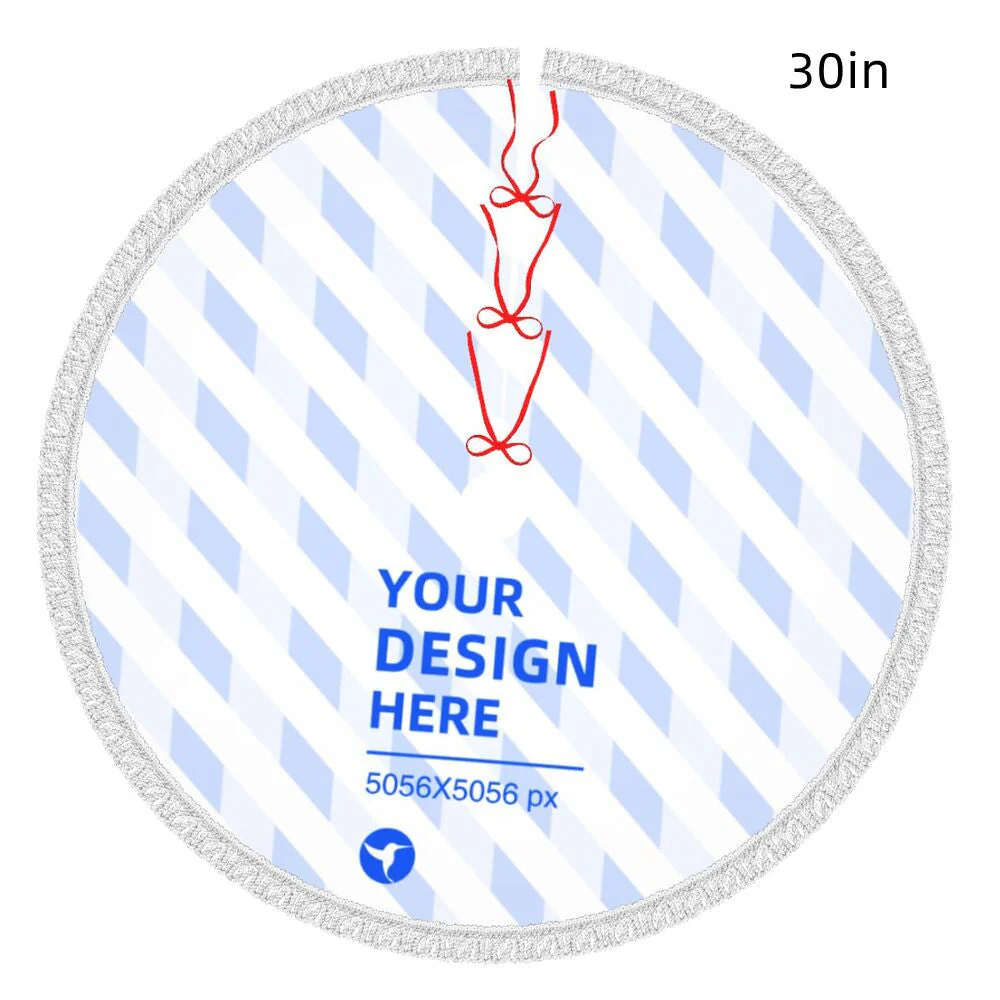 Apron with fringe and Christmas tree motif
