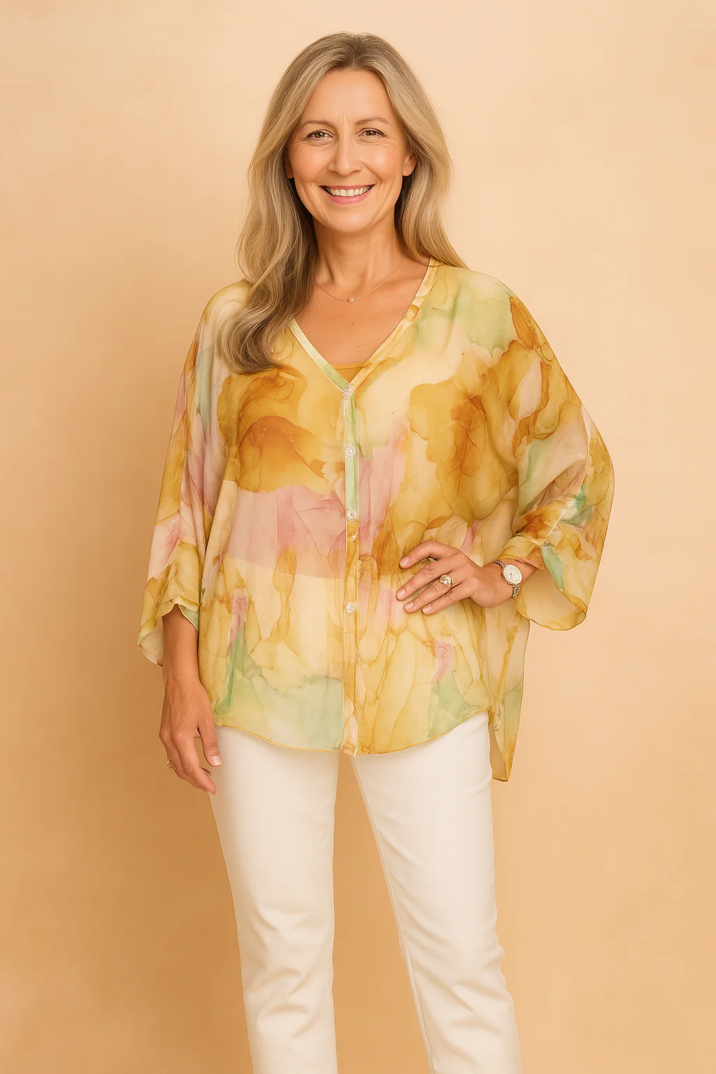 Aurora | Airy blouse with an artistic pattern - Image 2