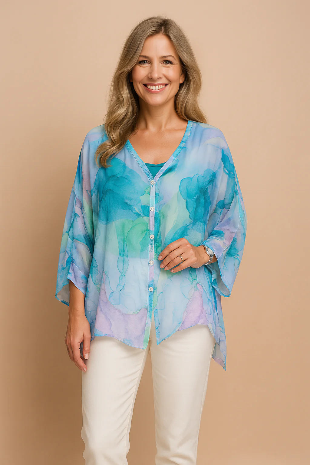 Aurora | Airy blouse with an artistic pattern - Image 3