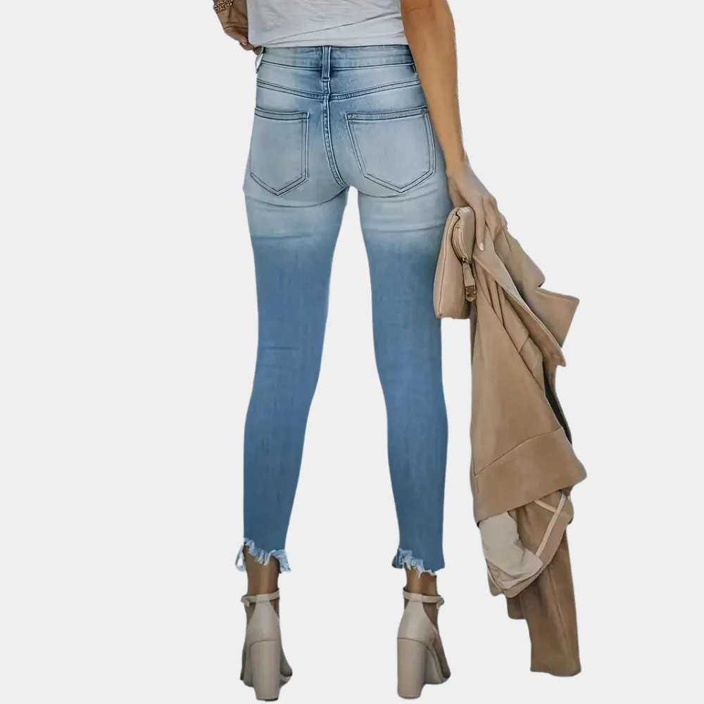Bailey | Women's Ripped Jeans with buttons - Image 3