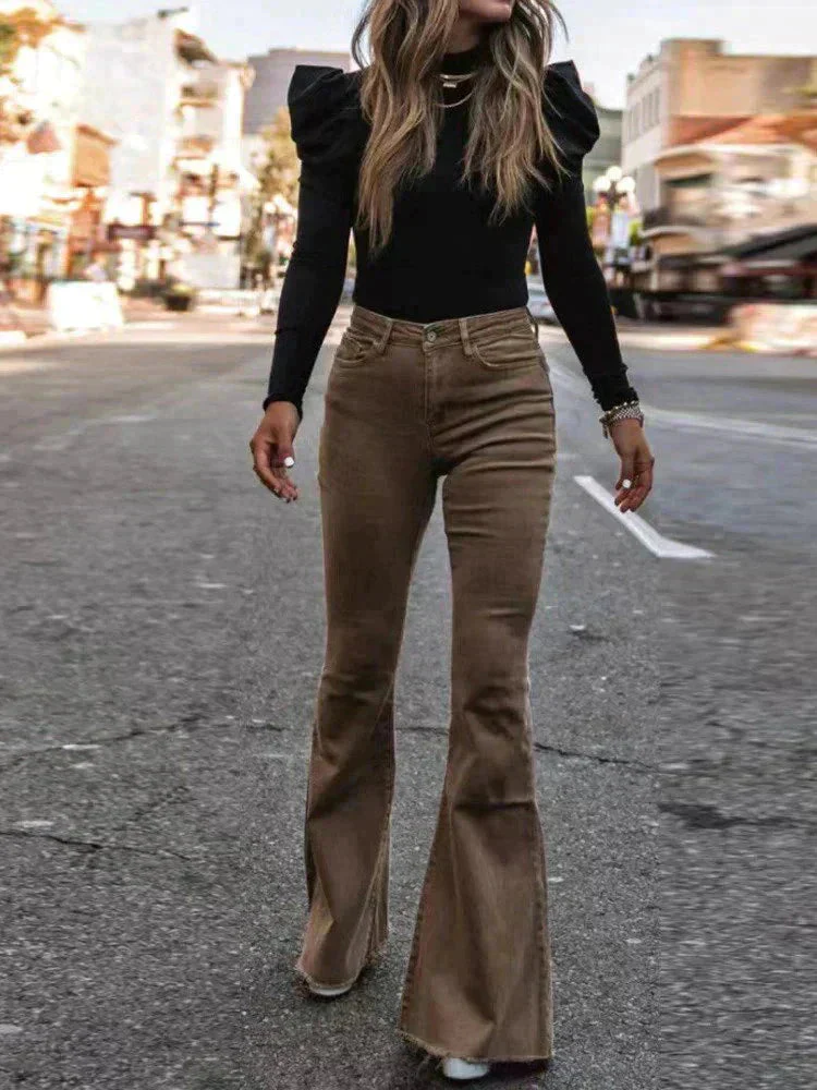 BRIANA | Trendy Flared Corduroy Pants - Image 10