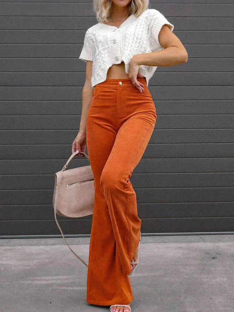 BRIANA | Trendy Flared Corduroy Pants - Image 4