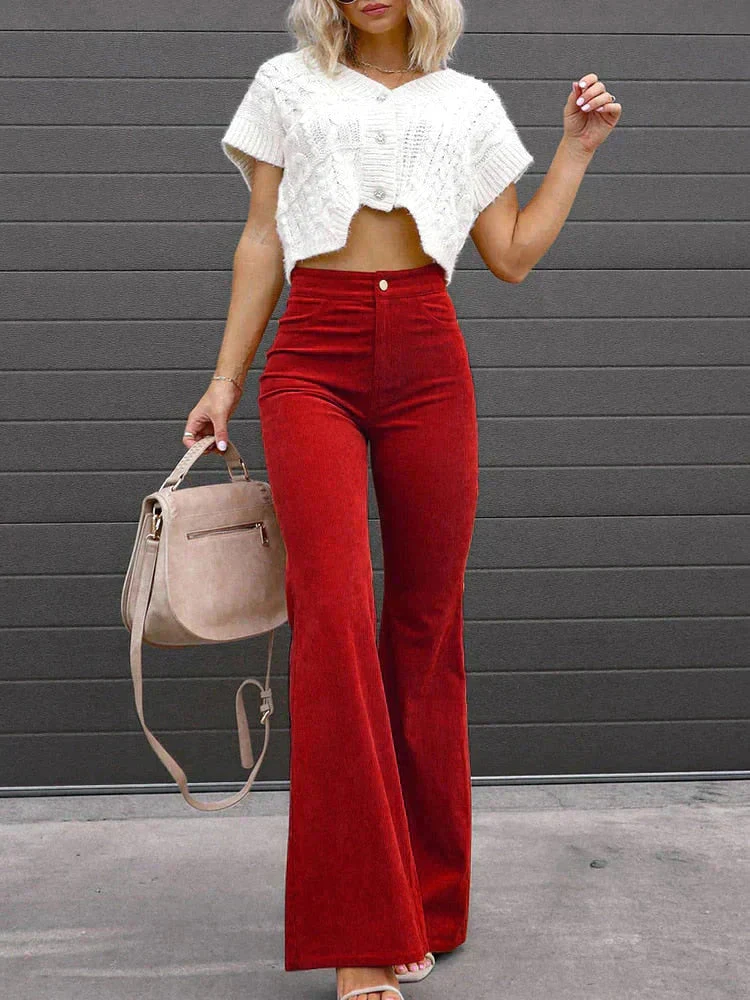 BRIANA | Trendy Flared Corduroy Pants - Image 5