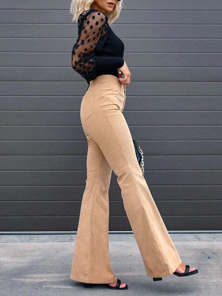BRIANA | Trendy Flared Corduroy Pants - Image 8