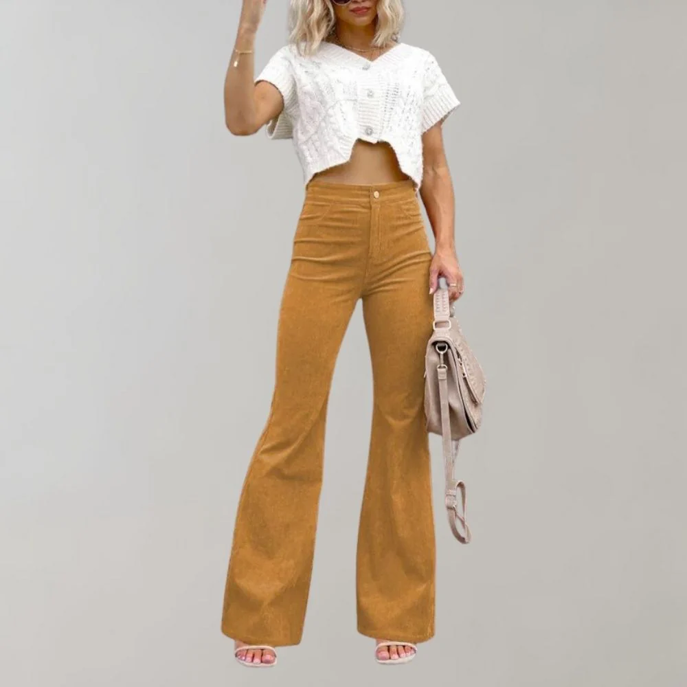 Callie | Trendy Corduroy Flared Trousers - Image 10
