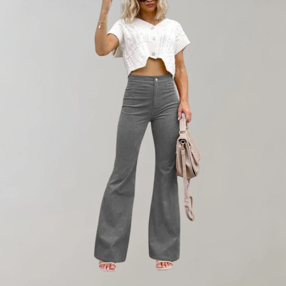 Callie | Trendy Corduroy Flared Trousers - Image 11