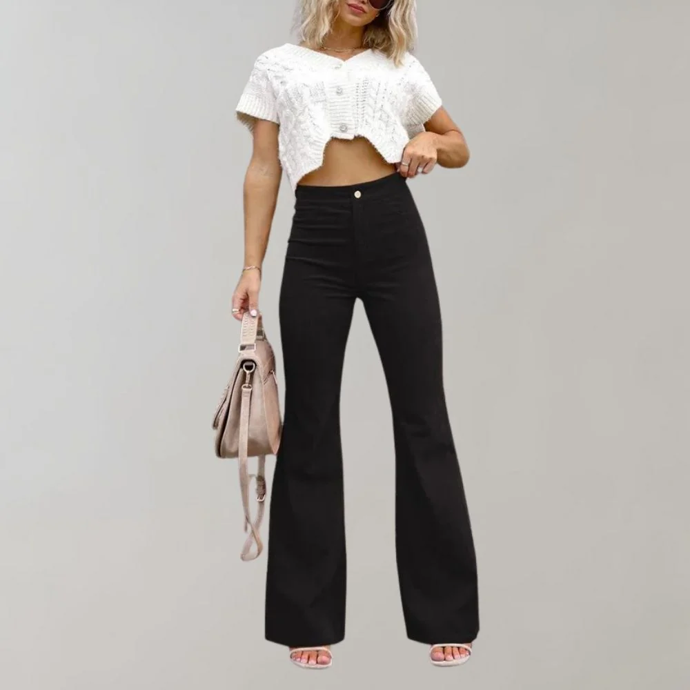 Callie | Trendy Corduroy Flared Trousers - Image 12