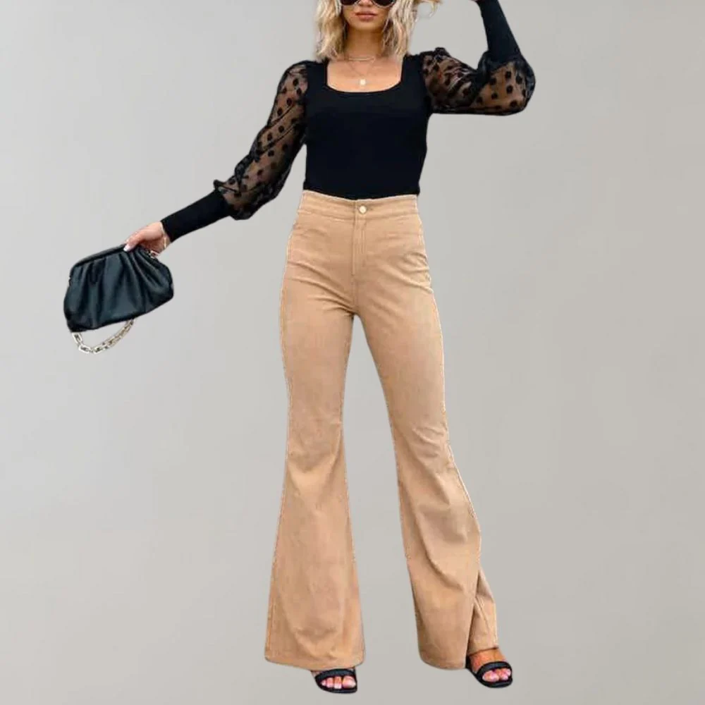 Callie | Trendy Corduroy Flared Trousers - Image 3