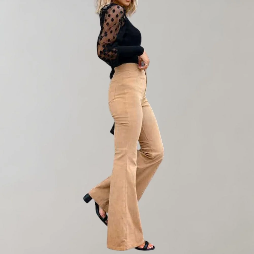 Callie | Trendy Corduroy Flared Trousers - Image 4