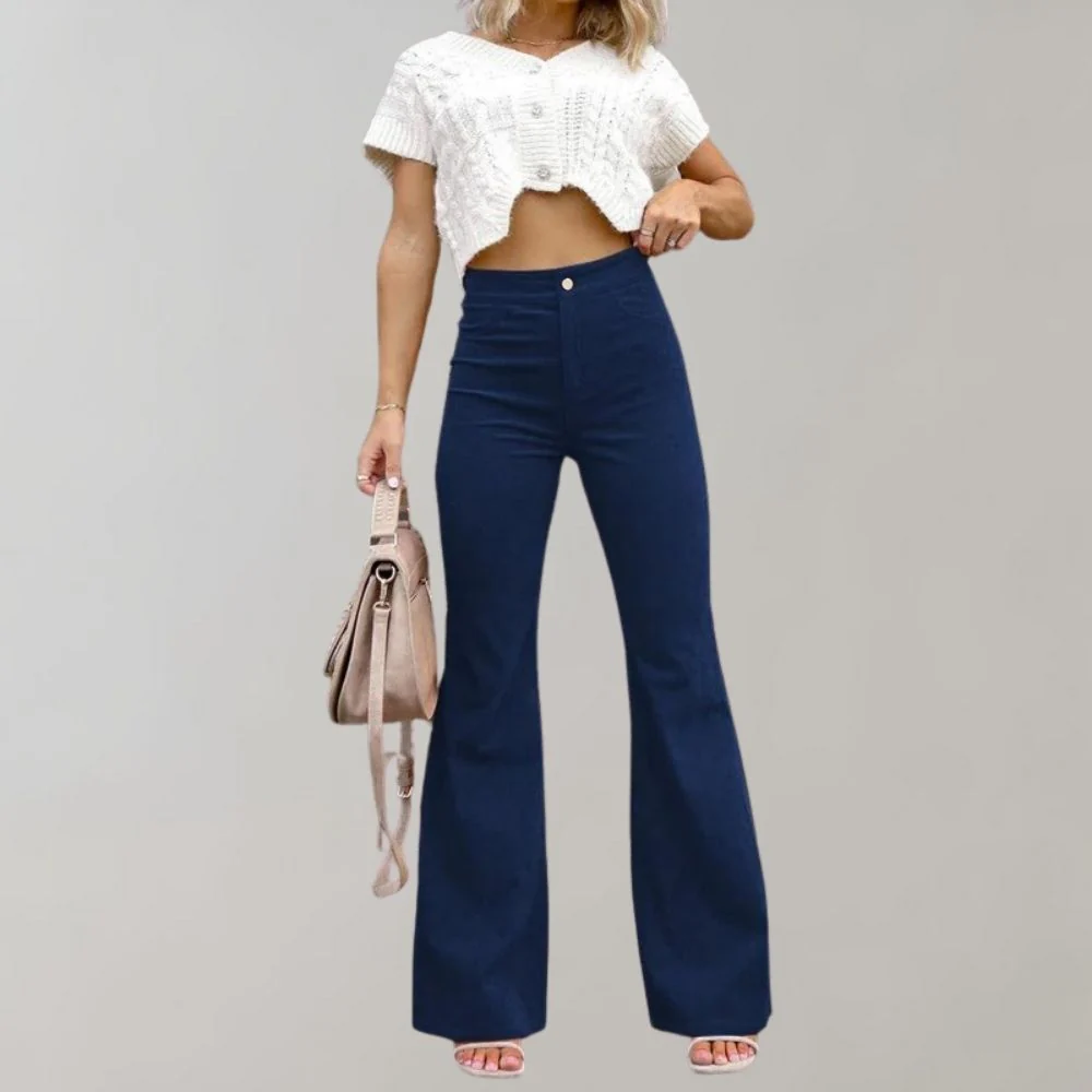 Callie | Trendy Corduroy Flared Trousers - Image 6