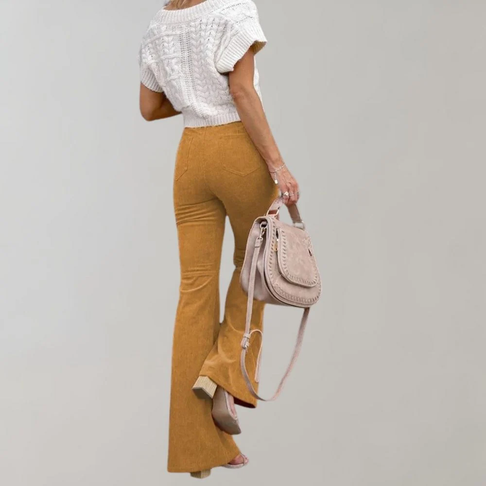 Callie | Trendy Corduroy Flared Trousers - Image 7