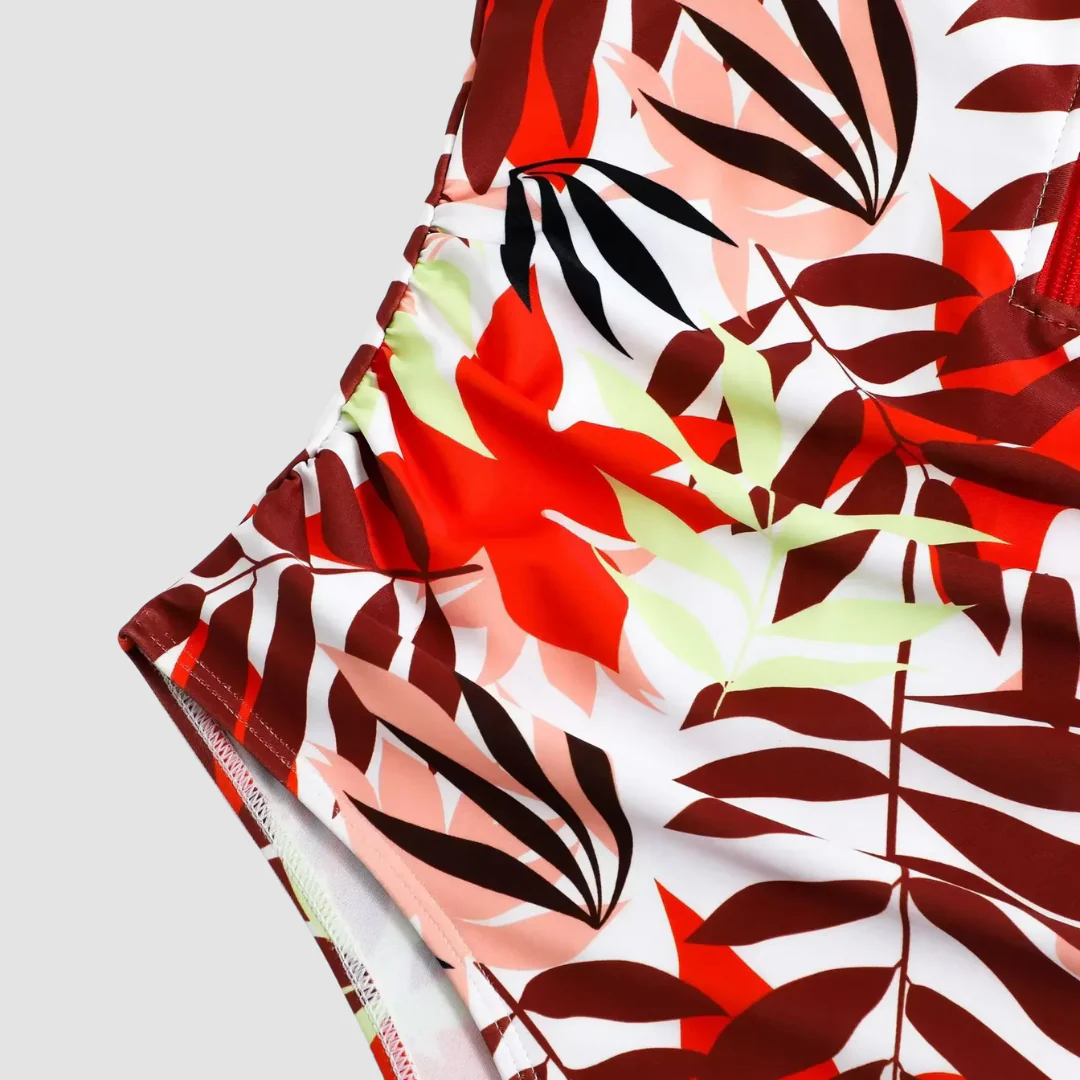 Camouflage bandeau swimsuit with zipper - Image 5
