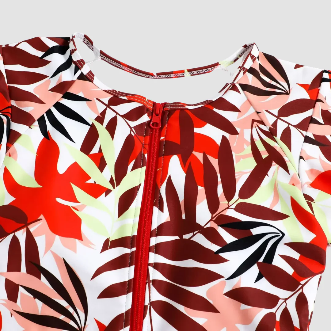 Camouflage bandeau swimsuit with zipper - Image 6