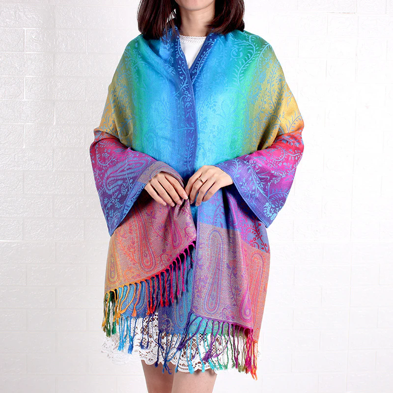 Women's Elegant Jacquard Scarf Lightweight Linen - Image 6