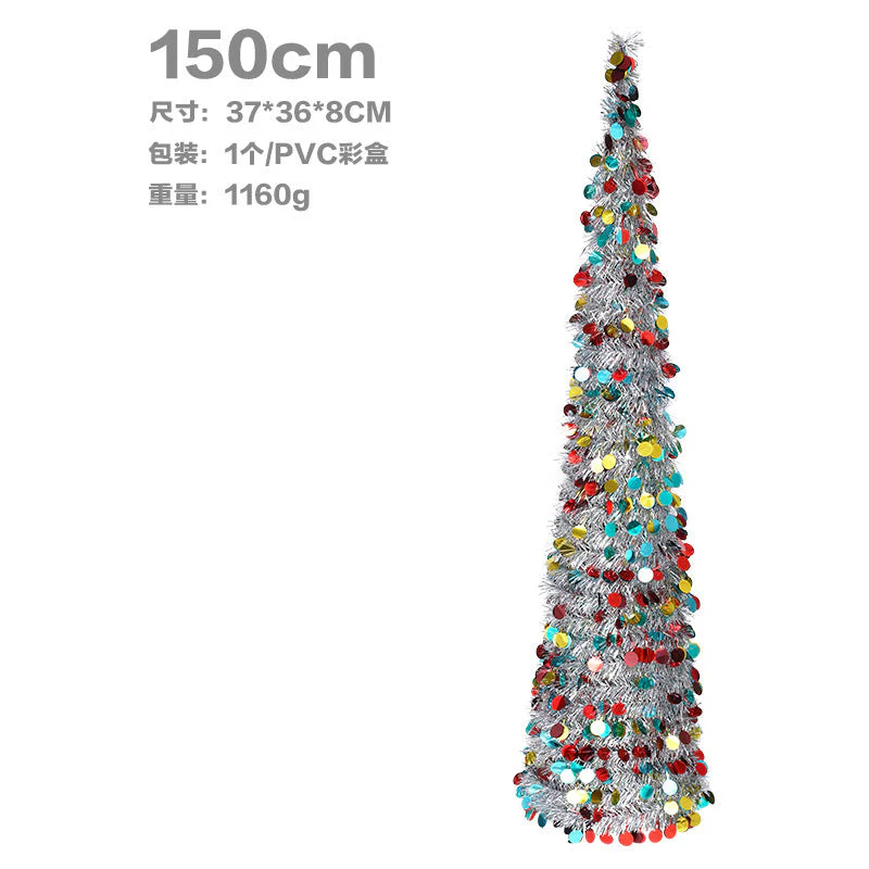 Christmas colorful, retractable, foldable Christmas tree decorations