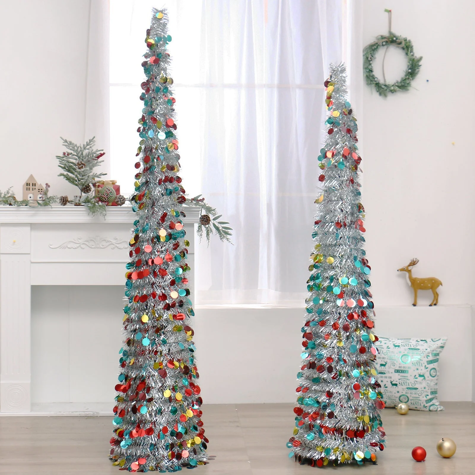 Christmas colorful, retractable, foldable Christmas tree decorations - Image 2