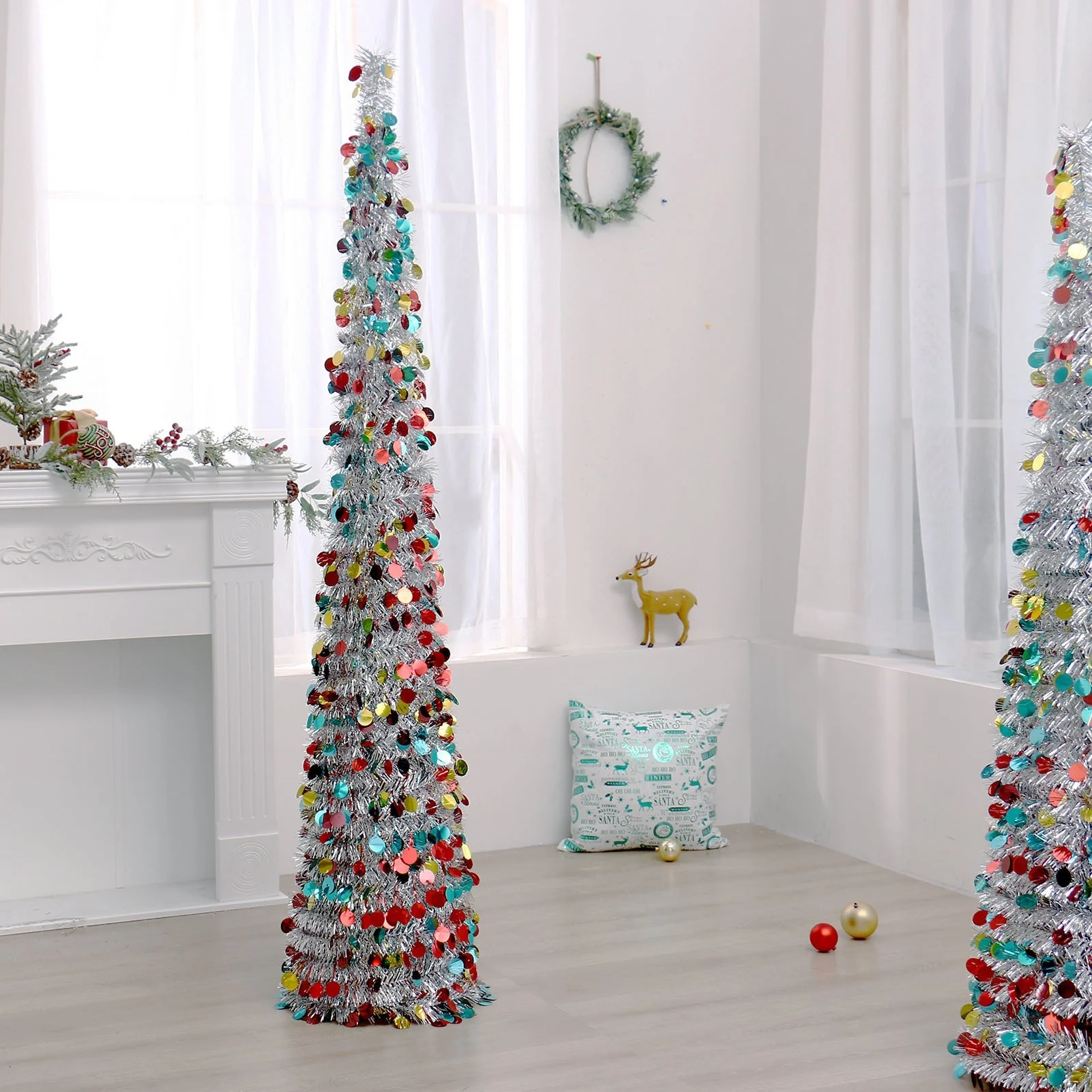 Christmas colorful, retractable, foldable Christmas tree decorations - Image 4