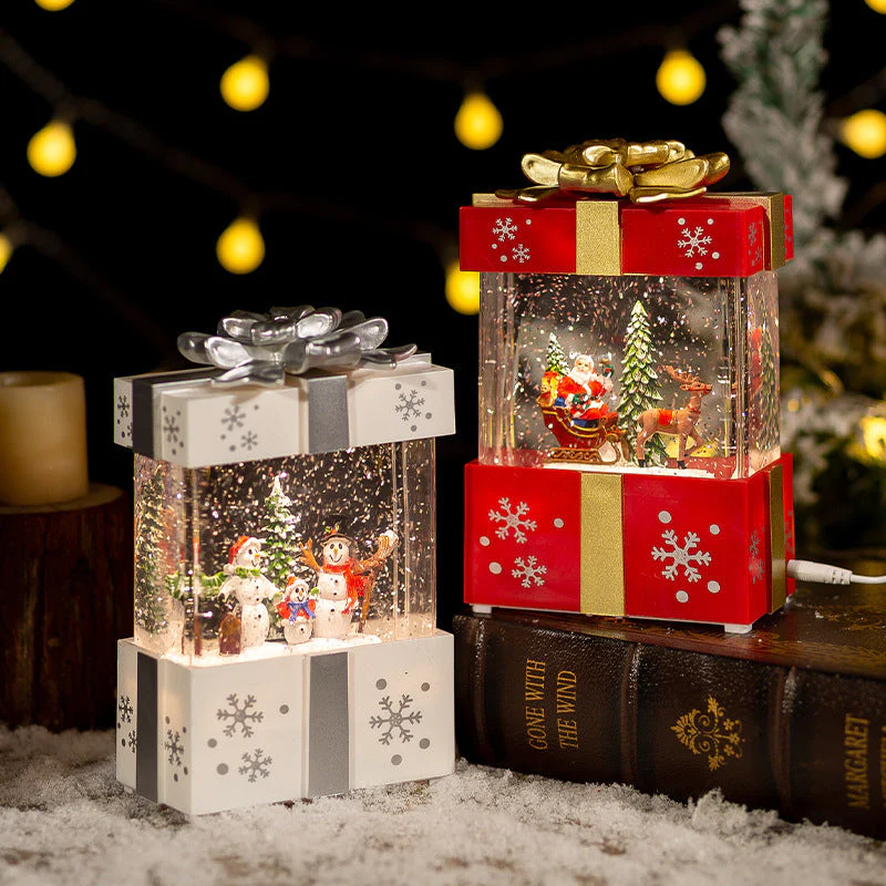 Christmas Decoration Gift Box Crystal Ball Small Night Light Ornaments - Image 2