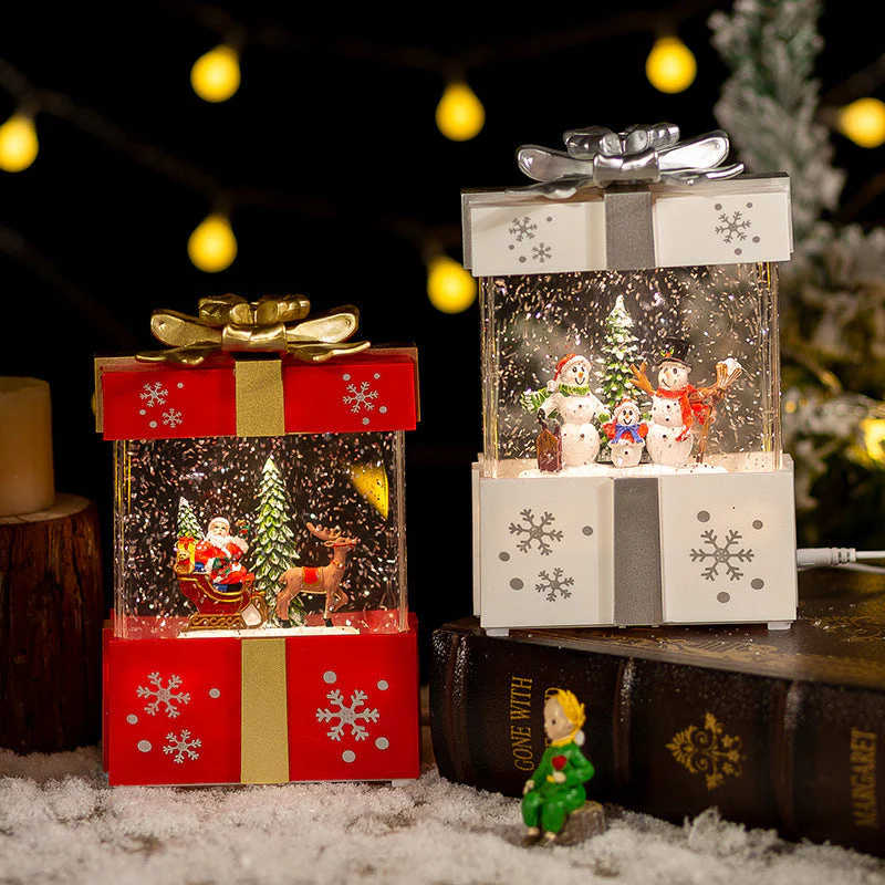 Christmas Decoration Gift Box Crystal Ball Small Night Light Ornaments - Image 3