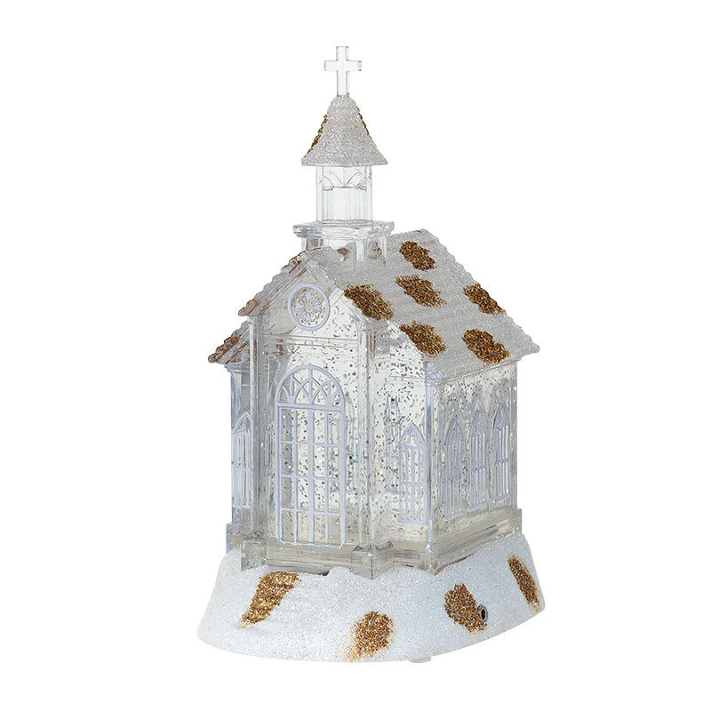 Christmas Decorations Crystal Church House Music Box Ornaments - Image 3