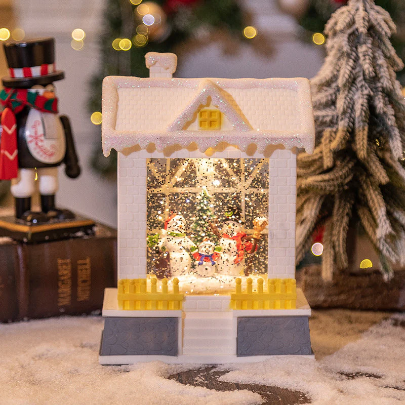 Christmas Decorations Music Box House Small Night Light Ornaments