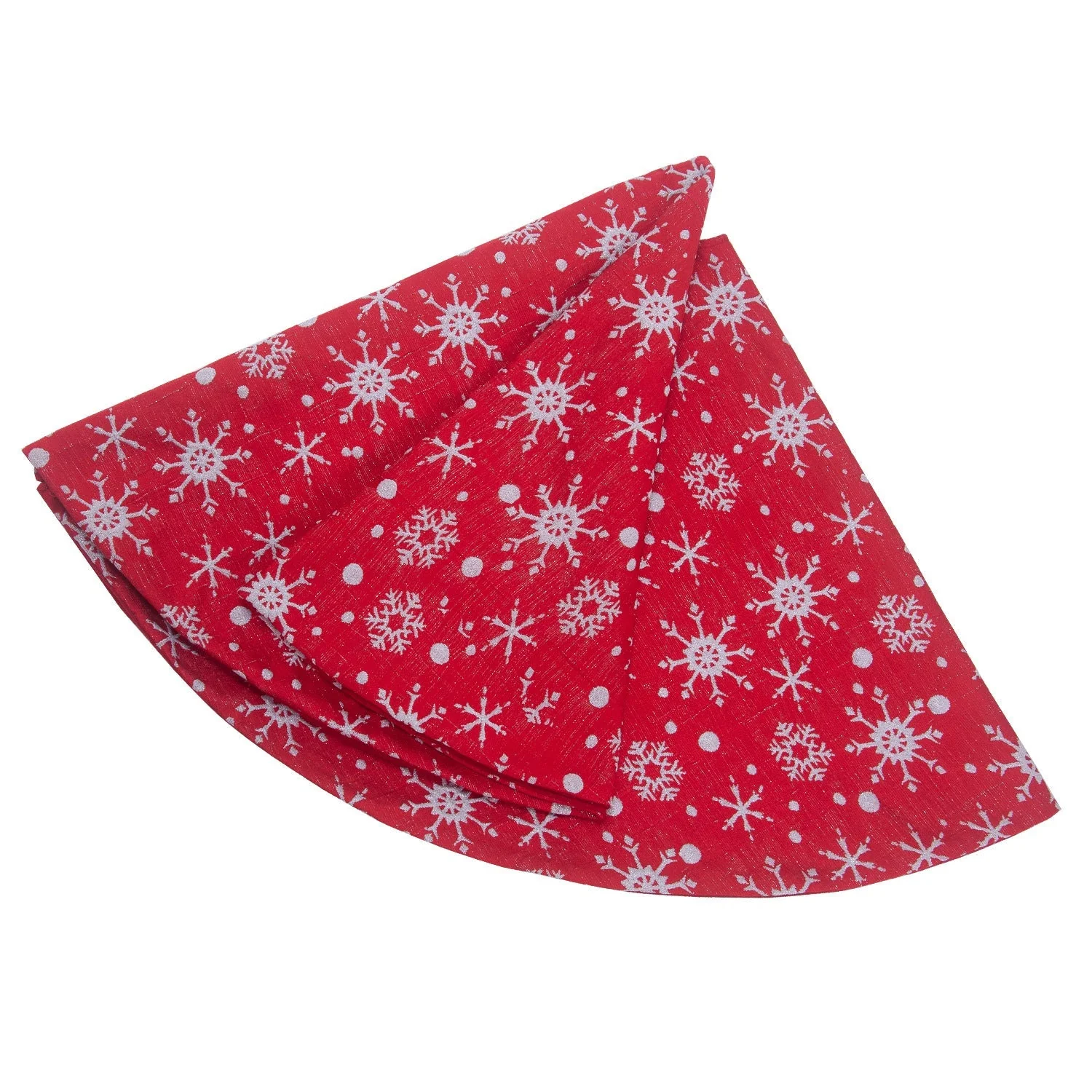 Christmas non-woven fabric white color with red outsole snowflake tree skirt - Image 4