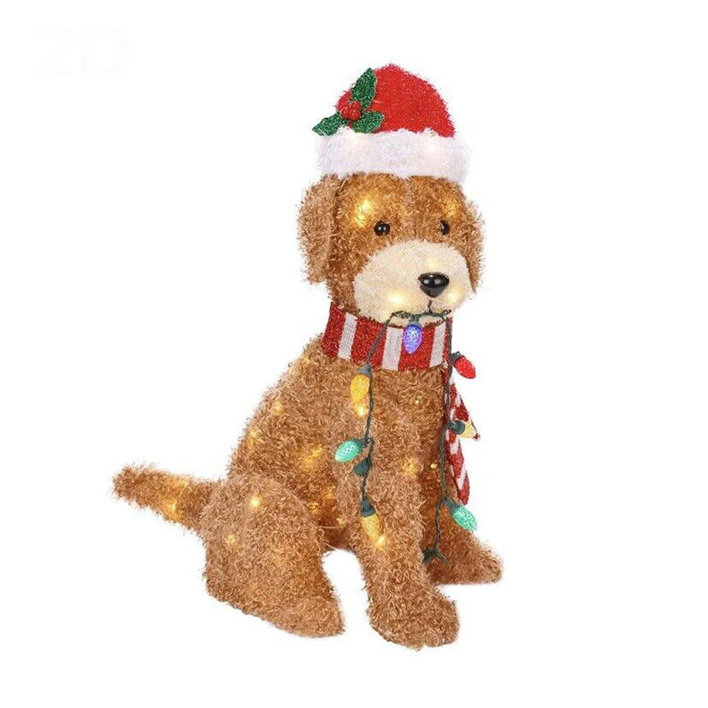 Christmas Outdoor Garden Acrylic String Lights Dog Floor Socket Decorations