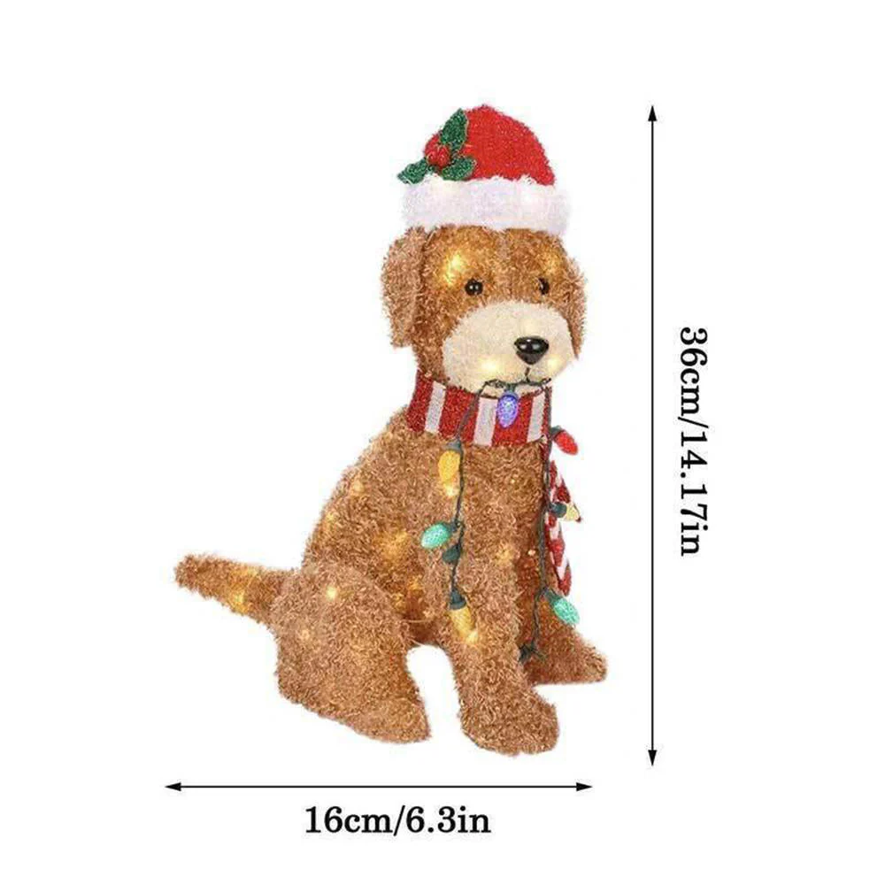 Christmas Outdoor Garden Acrylic String Lights Dog Floor Socket Decorations - Image 4