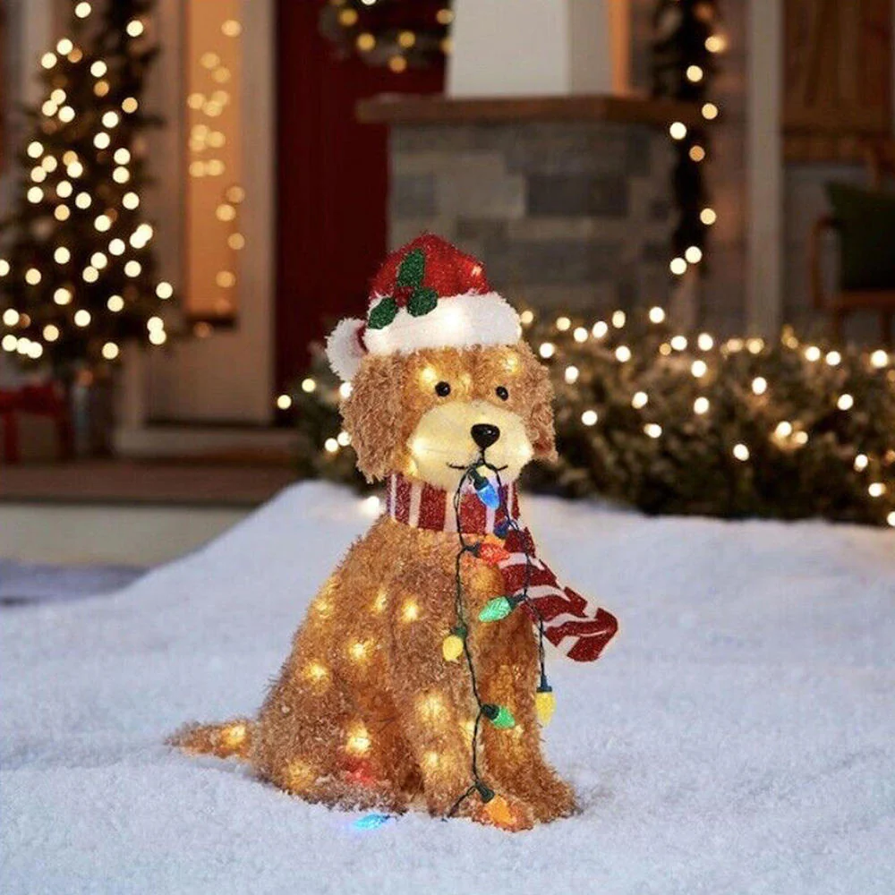 Christmas Outdoor Garden Acrylic String Lights Dog Floor Socket Decorations - Image 5
