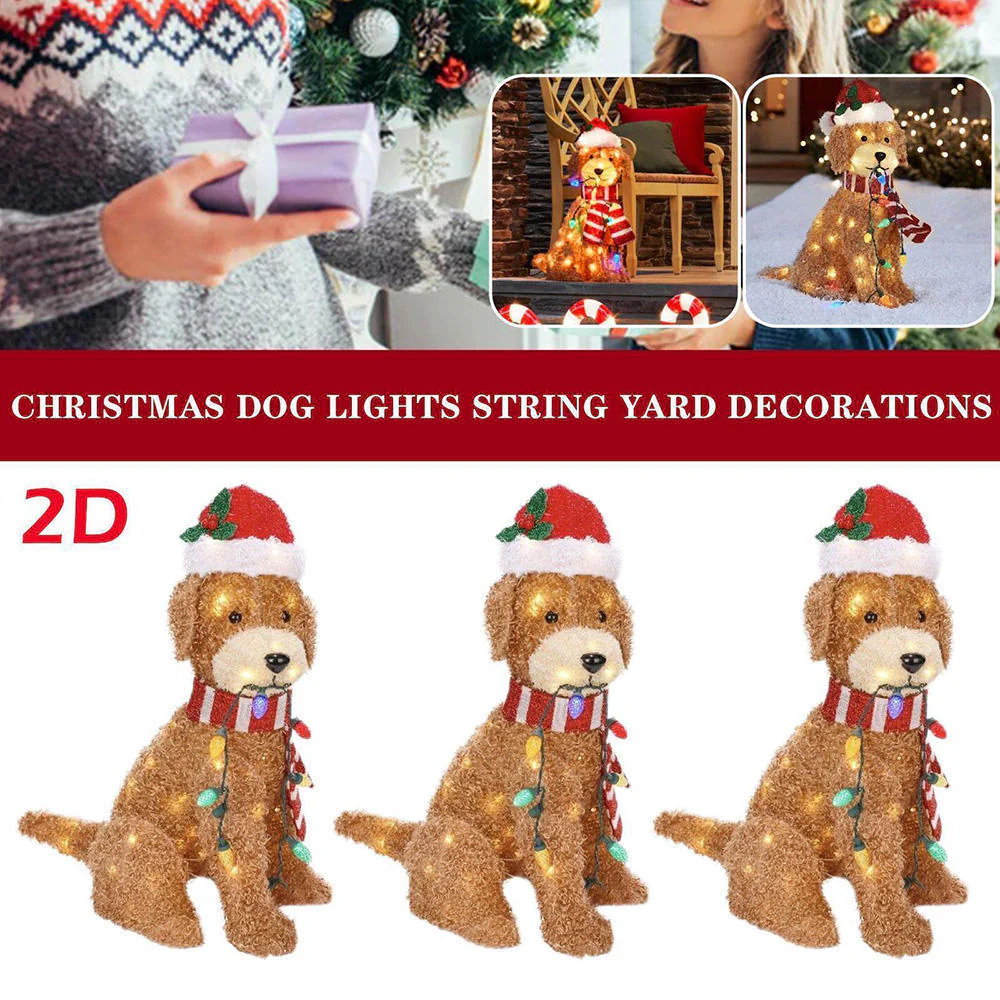 Christmas Outdoor Garden Acrylic String Lights Dog Floor Socket Decorations - Image 6