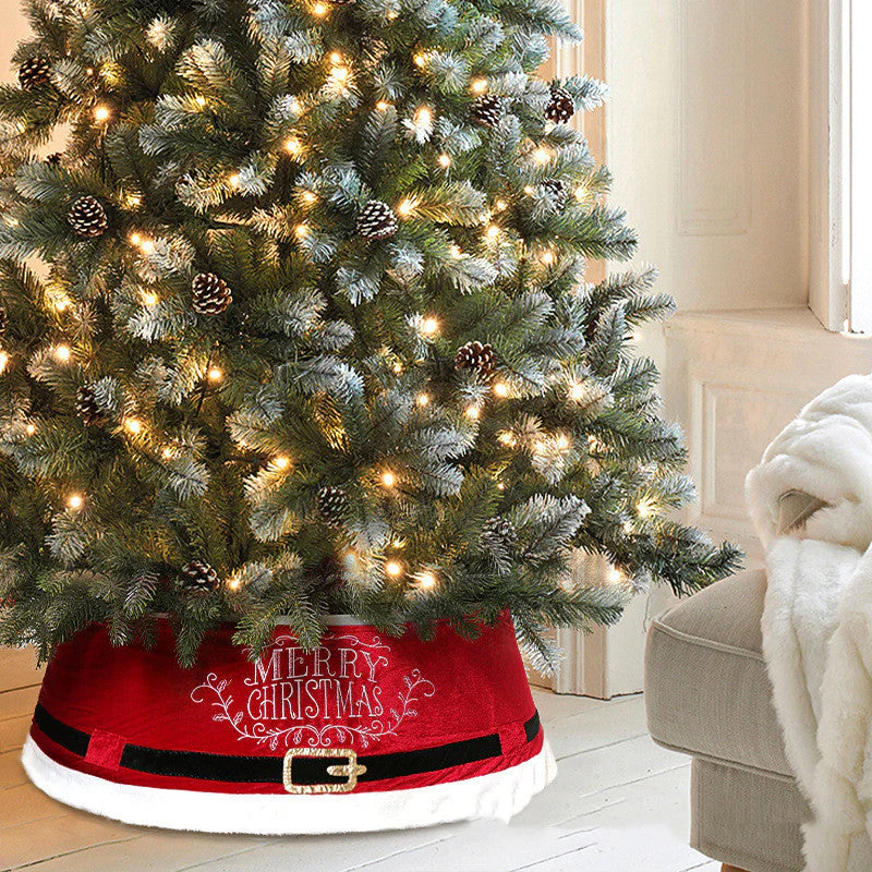 Christmas tree base Decorative velvet belt Tree skirt - Image 2