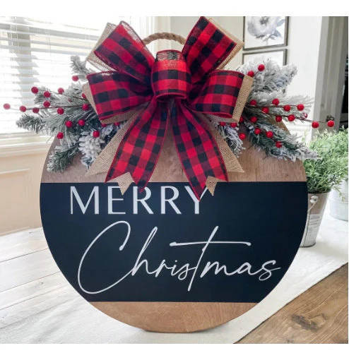 Christmas Tree Board Garland Door Plate Decorations