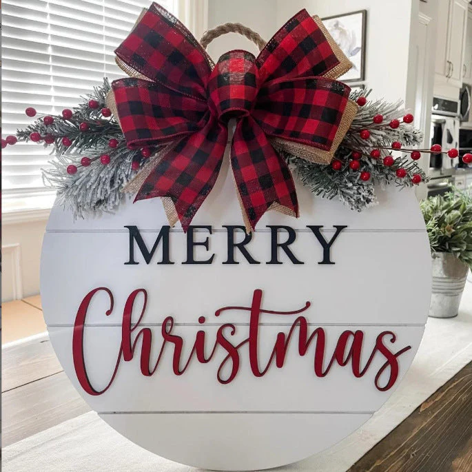 Christmas Tree Board Garland Door Plate Decorations - Image 2