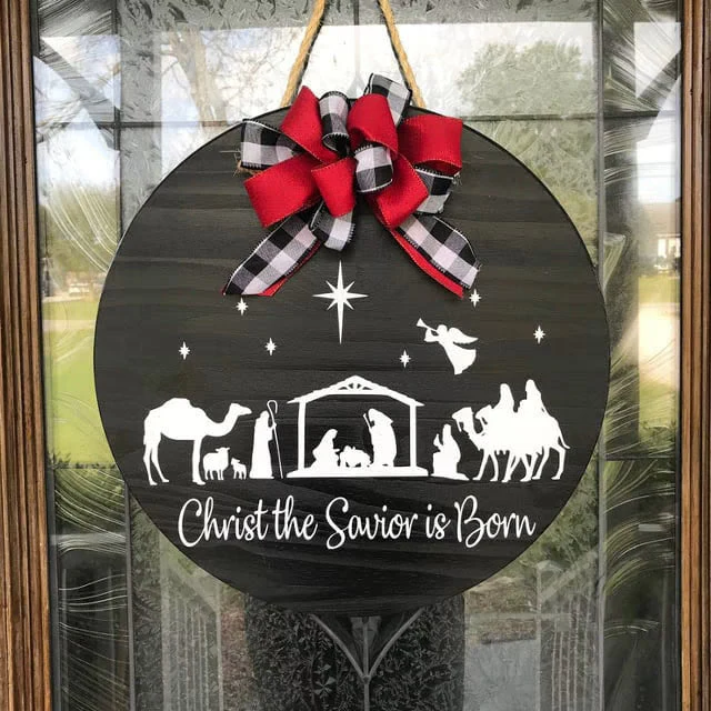 Christmas Tree Board Garland Door Plate Decorations - Image 3