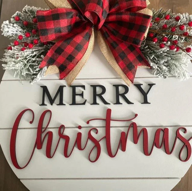 Christmas Tree Board Garland Door Plate Decorations - Image 5