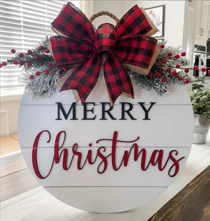 Christmas Tree Board Garland Door Plate Decorations - Image 8