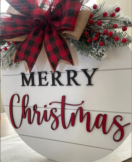 Christmas Tree Board Garland Door Plate Decorations - Image 9