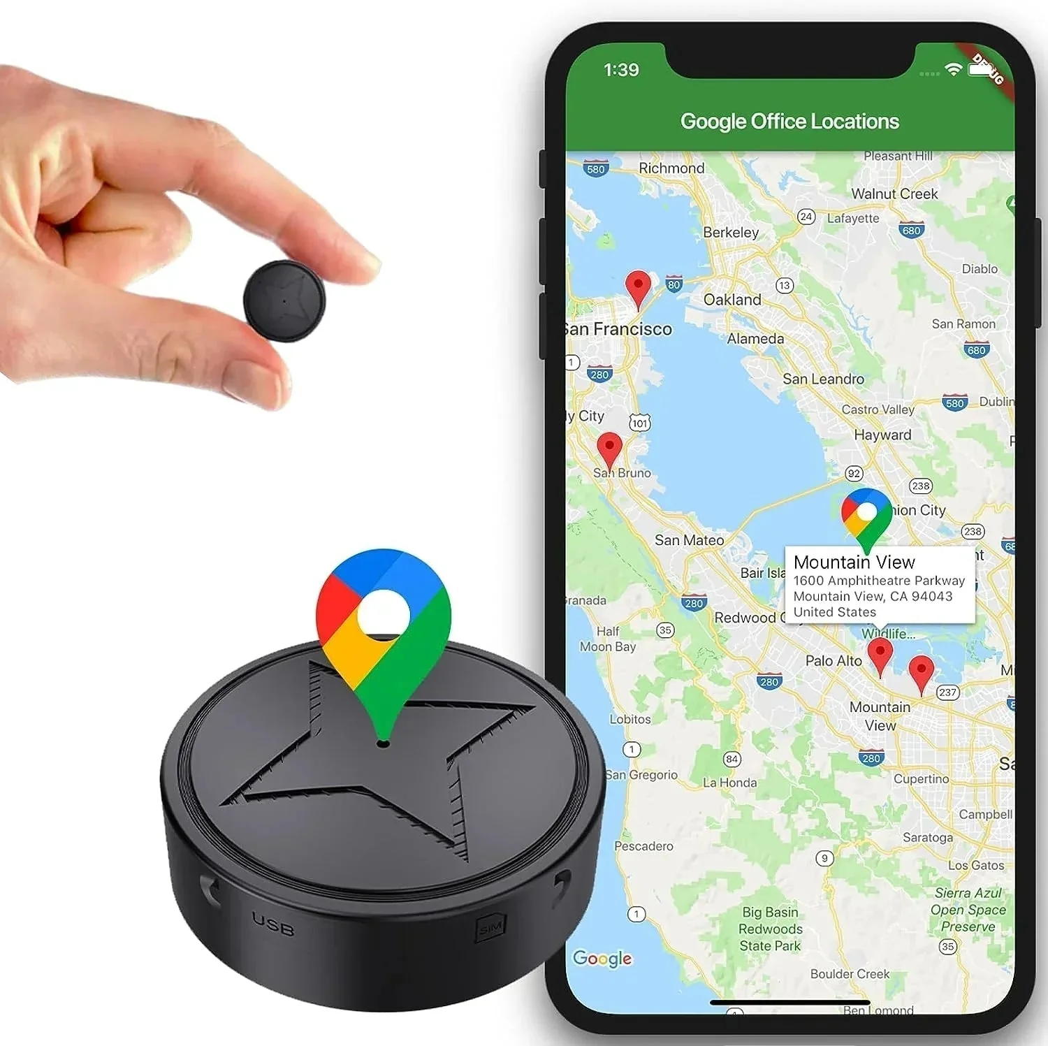 Compact Magnetic GPS Tracker for Car, Real-Time Vehicle GPS Tracking Device with Long Battery Life and Strong Magnet