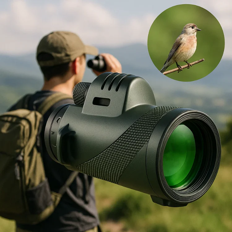 Compact monocular with 45x ultra-zoom | HD lens, lightweight and perfect for hiking, birdwatching and sporting events
