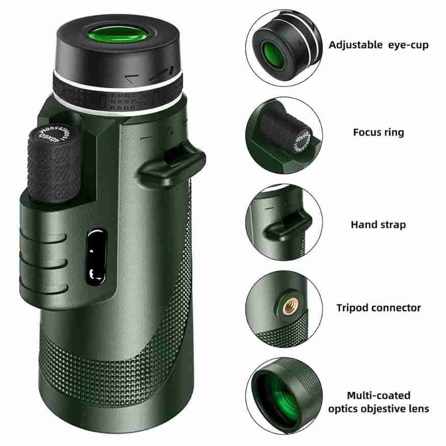 Compact monocular with 45x ultra-zoom | HD lens, lightweight and perfect for hiking, birdwatching and sporting events - Image 5