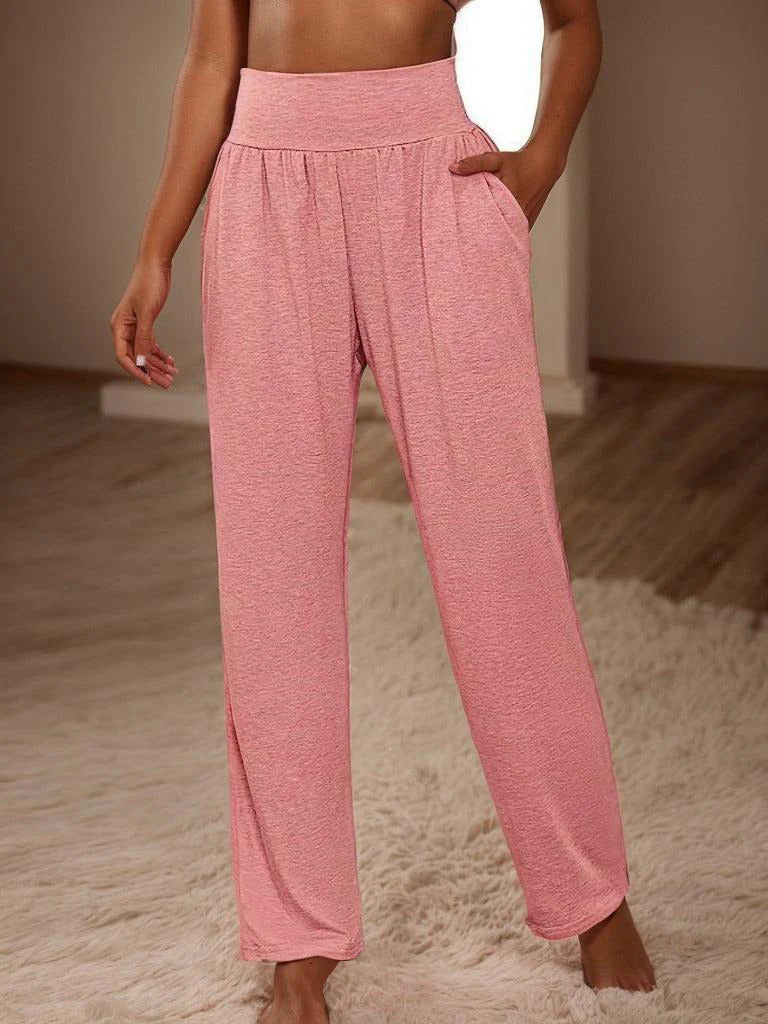 CRYSTAL | Comfy Baby Pink Plain Pants - Image 2