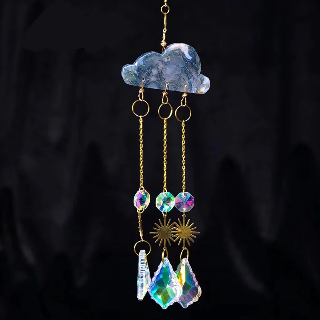 Crystal Sky Suncatcher Wind Chime Christmas Pendant Pendant Chain - Image 4