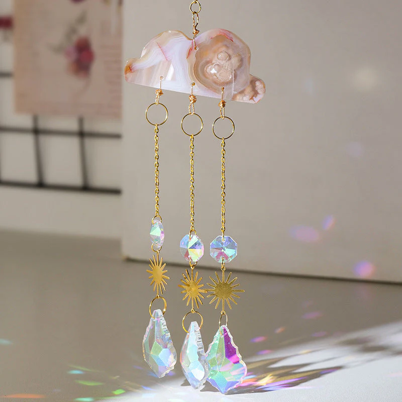 Crystal Sky Suncatcher Wind Chime Christmas Pendant Pendant Chain - Image 8