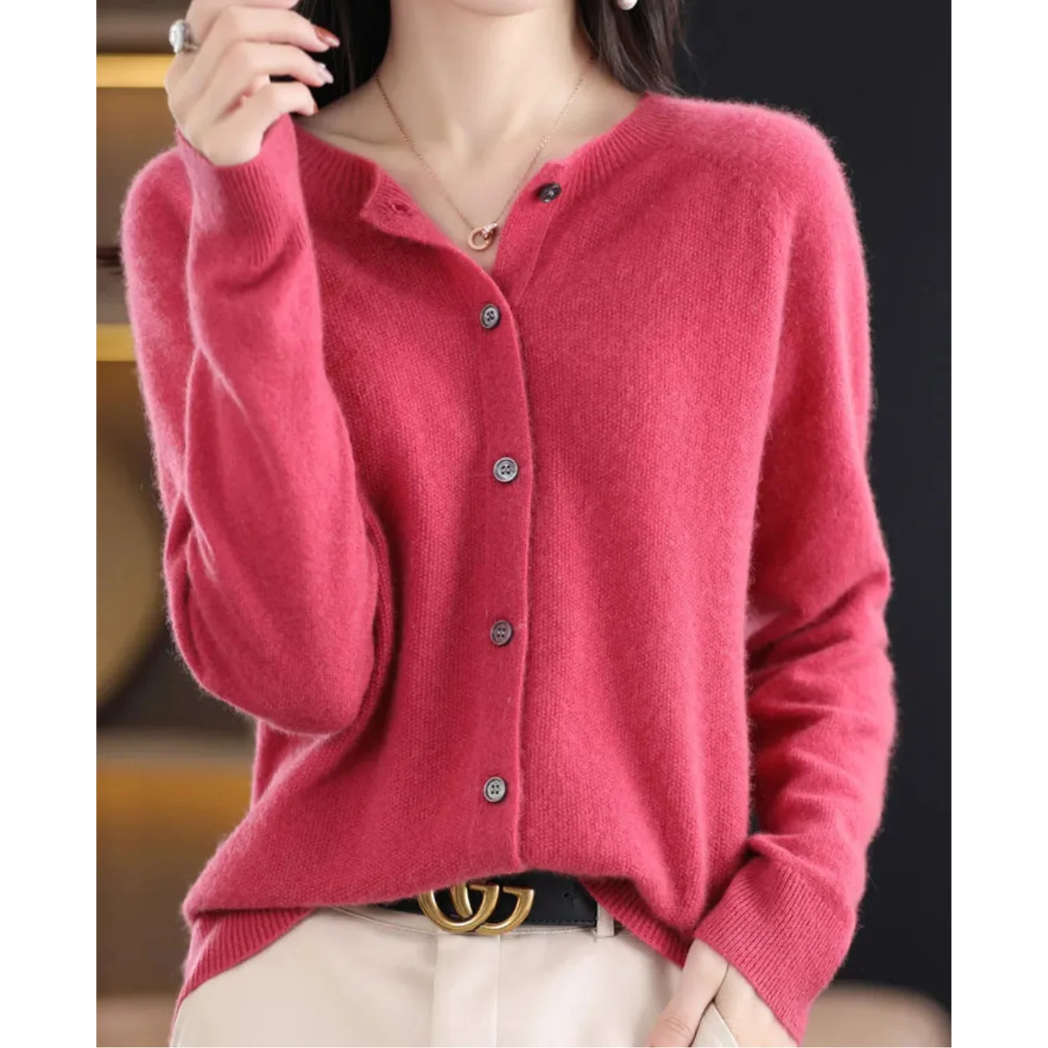 DANIELLE | Women's O-Neck Cardigan